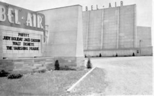 Bel Air Drive-In Theatre - MARQUEE WITH SCREEN - PHOTO FROM RG